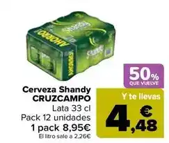 Carrefour Cruzcampo - cerveza shandy oferta
