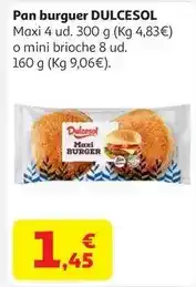 Alcampo Pan maxi burguer dulcesol 4 und. 300 g oferta