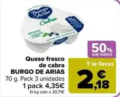 Carrefour Burgo de arias - queso fresco de cabra oferta