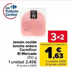 Carrefour Carrefour el mercado - jamon cocido loncha entera oferta