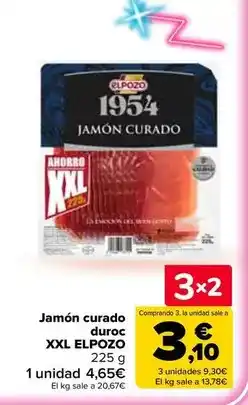 Carrefour Elpozo - jamon curado duroc xxl oferta