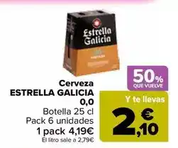 Carrefour Estrella galicia - cerveza 0.0 oferta