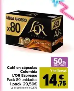 Carrefour L'or - cafe en capsulas colombia espresso oferta