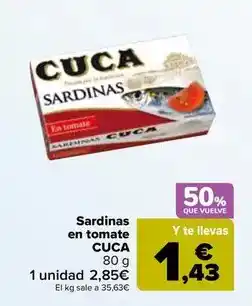Carrefour Cuca - sardinas en tomate oferta