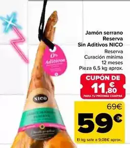 Carrefour Nico - jamon o paleta curados sin aditivos oferta