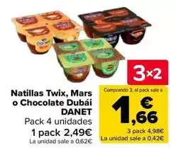 Carrefour Danet - natillas twix, mars o chocolate dubai oferta