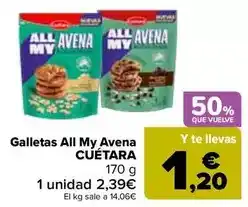 Carrefour Cuétara - galletas all my avena oferta