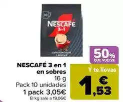 Carrefour Nescafé - 3 en 1 en sobres oferta
