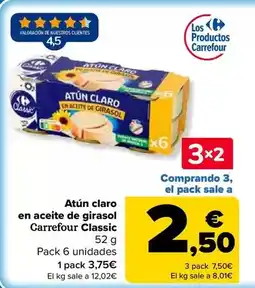 Carrefour Carrefour classic - atun claro en aceite de girasol oferta