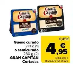 Carrefour Gran capitán - queso curado o semicurado cortadas oferta