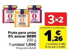 Carrefour Bebé - fruta para untar 0% azucar oferta