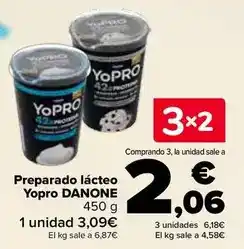 Carrefour Danone - preparado lacteo yopro oferta