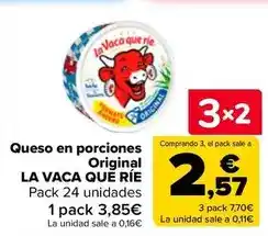 Carrefour La vaca que ríe - queso en porciones original oferta