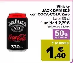 Carrefour Jack daniel's - whisky con coca-colazero oferta