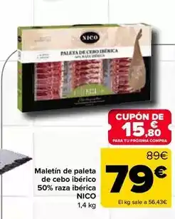 Carrefour Nico - maletin de paleta de cebo iberico 50% raza iberica oferta