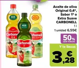 Carrefour Carbonell - aceite de oliva original 04 sabor 1 o extra suave oferta