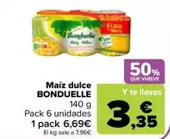 Carrefour Bonduelle - maiz dulce oferta