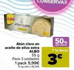 Carrefour Albo - atun claro en aceite de oliva extra oferta