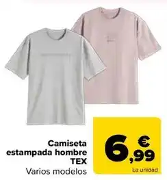 Carrefour Tex - camiseta estampada hombre oferta