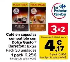 Carrefour Carrefour extra - cafe en capsulas compatible con dolce gusto oferta
