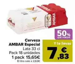 Carrefour Ambar - cerveza especial oferta