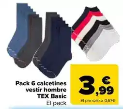 Carrefour Tex basic - pack 6 calcetines vestir hombre oferta