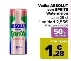 Carrefour Absolut - vodka con sprite watermelon oferta