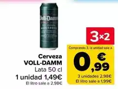 Carrefour Voll-damm - cerveza oferta