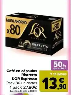Carrefour L'or - cafe en capsulas ristretto espresso oferta