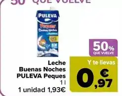 Carrefour Puleva - leche buenas noches peques oferta