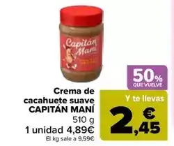 Carrefour Capitán mani - crema de cacahuete suave oferta