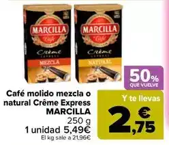 Carrefour Marcilla - cafe molido mezcla o natural creme express oferta