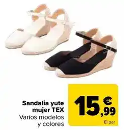 Carrefour Tex - sandalia yute mujer oferta