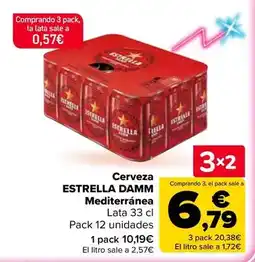 Carrefour Estrella damm - cerveza mediterranea oferta