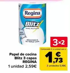 Carrefour Regina - papel de cocina blitz 3 capas oferta