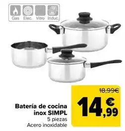 Carrefour Simpl - batería de cocina inox oferta