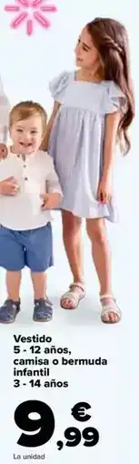 Carrefour Tex - vestido 5 - 12 anos camisa o bermuda infantil 3 - 14 anos oferta