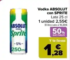 Carrefour Absolut - vodka con sprite oferta