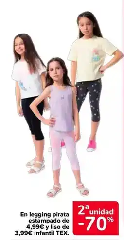 Carrefour Tex - en legging pirata estampado de y liso de infantil tex oferta