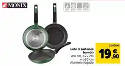 Carrefour Monix - lote 3 sartenes bambu oferta