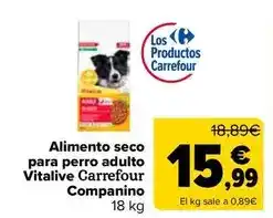 Carrefour Carrefour - alimento seco para perro adulto vitalive companino oferta