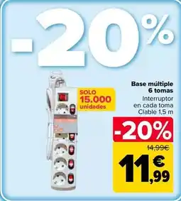 Carrefour Base múltiple 6 tomas oferta