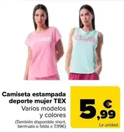 Carrefour Tex - camiseta estampada deporte mujer oferta