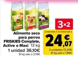 Carrefour Friskies - alimento seco para perros complete, active o maxi oferta