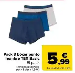 Carrefour Tex basic - pack 3 boxer punto hombre oferta