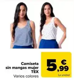 Carrefour Tex - camiseta sin mangas mujer oferta