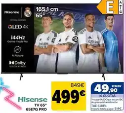 Carrefour Hisense - tv 65 65e7q pro oferta