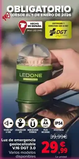 Carrefour Luz de emergencia geolocalizable v16 dgt 30 oferta