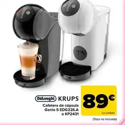 Carrefour De'longhi - cafetera de capsula genio s edg226a o kp2431 oferta