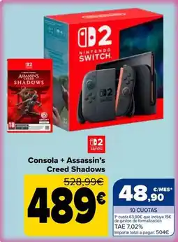 Carrefour Nintendo switch - consola + assassin's creed shadows oferta